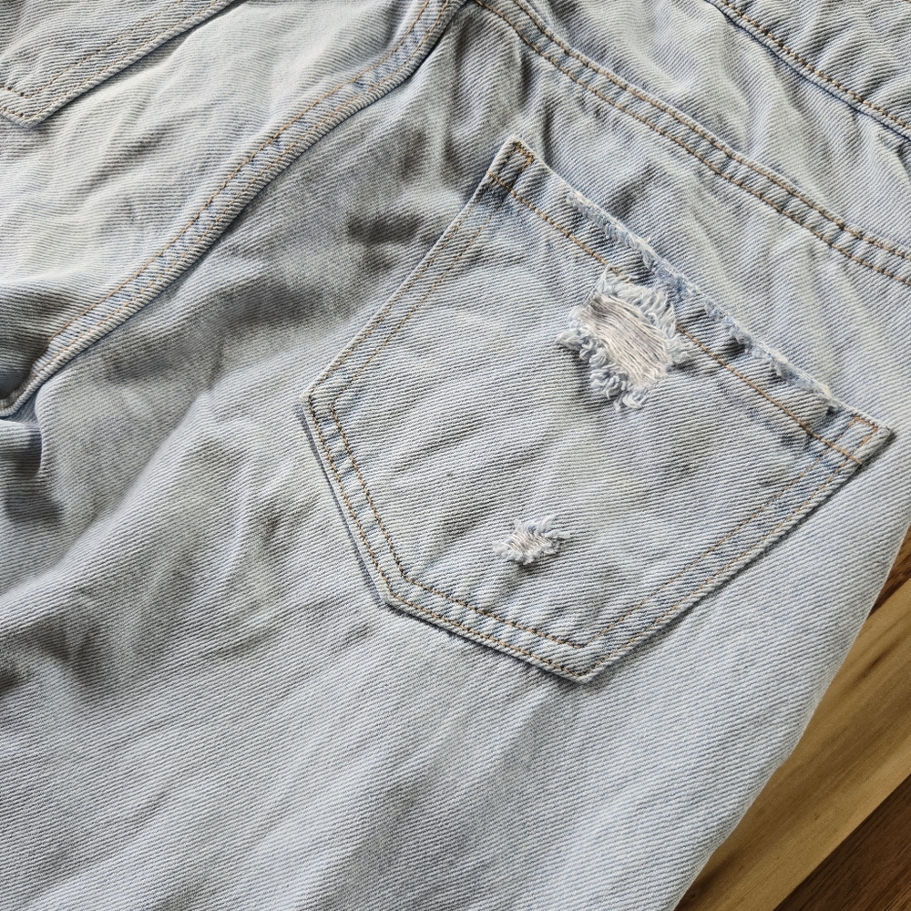 Denim & Co. Women's Ripped Wide Leg Light Blue Jeans Distressed Pockets Size 2 - Picture 12 of 14